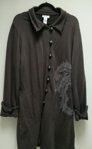 Soft Surroundings French Terry Cardigan Duster Coa